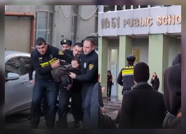 ინციდენტი თბილისის 51-ე სკოლასთან – დაკავებულია 1 პირი, კადრები ადგილიდან